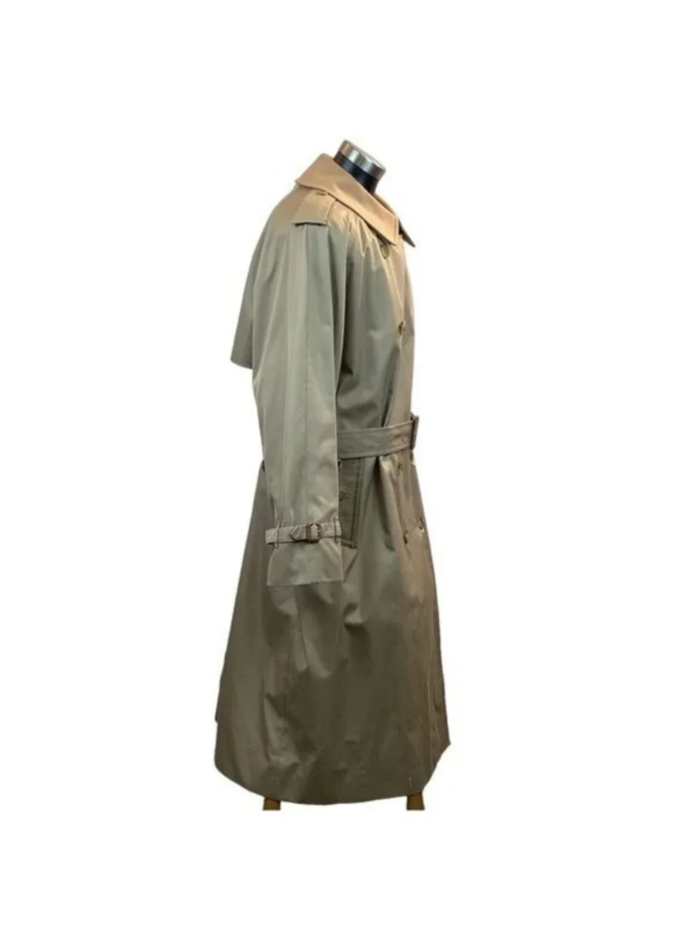 Burberry’s Nova Check Wool Lined Belted Mens Tan Trench Coat 48L